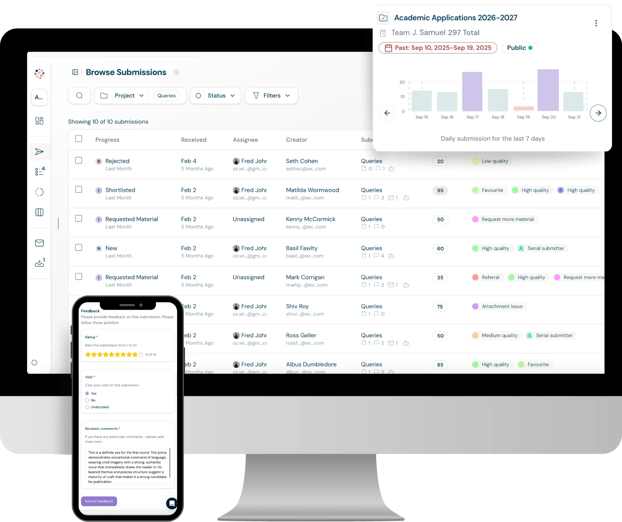 Dapple submissions platform hero