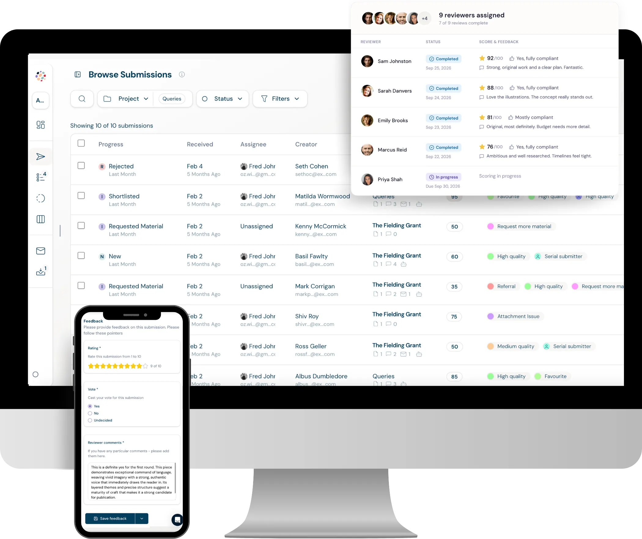 Dapple online judging software dashboard showing entries and judging rounds