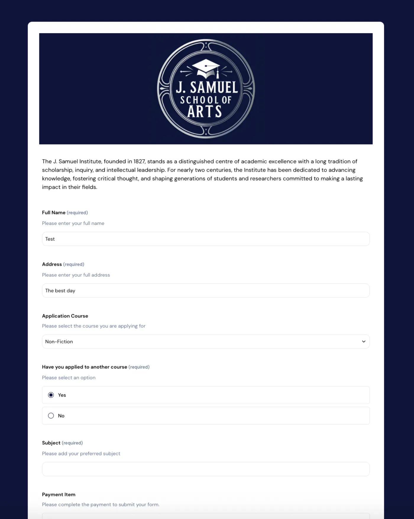 Branded form design examples