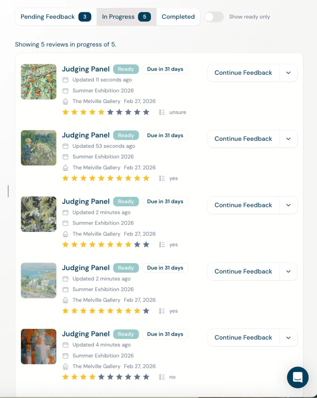 Blind judging and review management