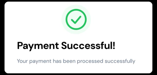 Payment successful