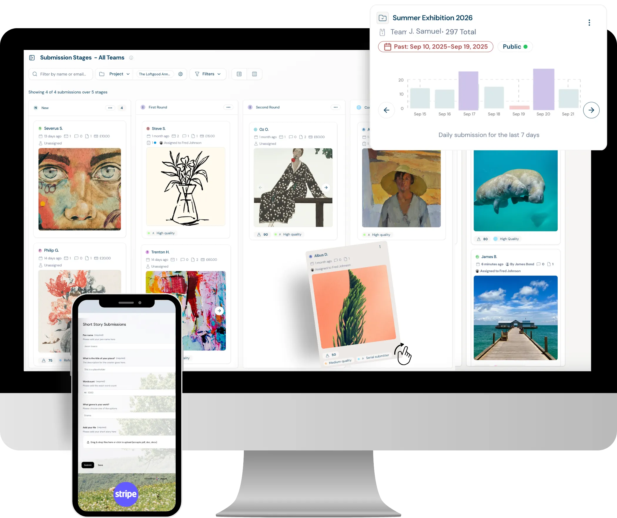 Art call submission workflow dashboard